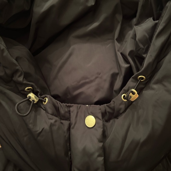 Cole Haan Signature Bib Insert Down & Feather Coat Black size large - Picture 5 of 7